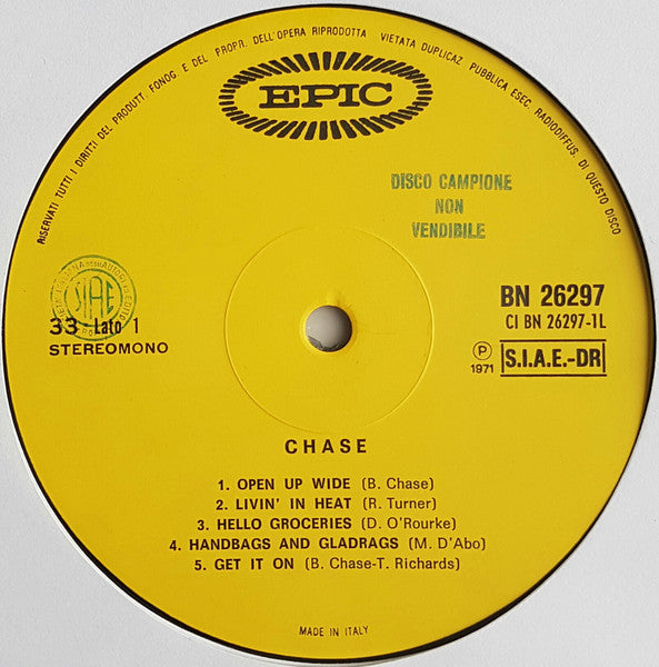 Chase (5) – Chase (LP, Album, Italy - 1971)