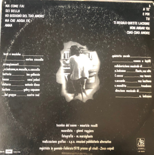 Enrico Cascella – Io... Enrico Cascella  (LP, Album, Italy - 1978)