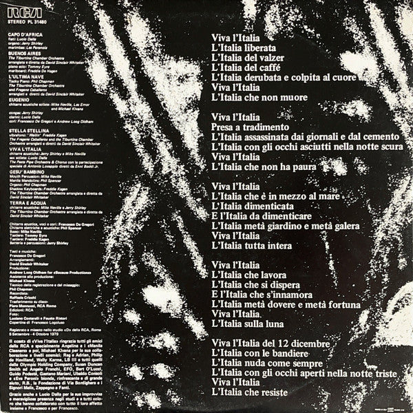 Francesco De Gregori – Viva L'Italia (LP, Album, Italy - 1979)