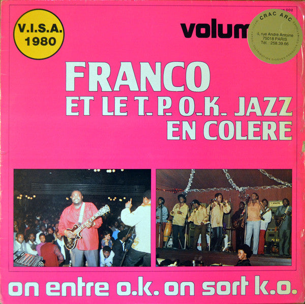 Franco, Orchestre T.P.O.K. Jazz – On Entre O.K. On Sort K.O. (Volume 2) (LP, France - 1980)