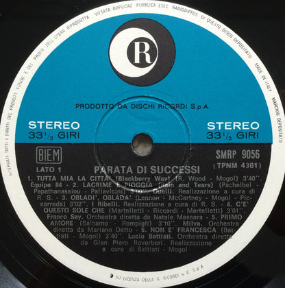 Various – Parata Di Successi (LP, Compilation, Italy - 1969)