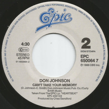 Don Johnson – Heart Beat (7", Europe - 1986)