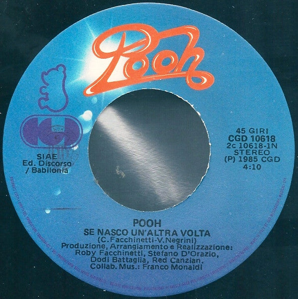 Pooh – Se Nasco Un'altra Volta (7", Italy - 1985)