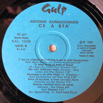 Antonio Sarnacchiaro – Ce A Stà (LP, Album, Italy)