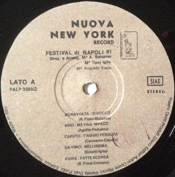 Various – Festival Di Napoli '81 - Disco 2 (LP, Compilation, Italy - 1981)
