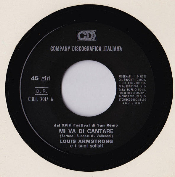 Louis Armstrong – Mi Va Di Cantare (7", Italy - 1968)