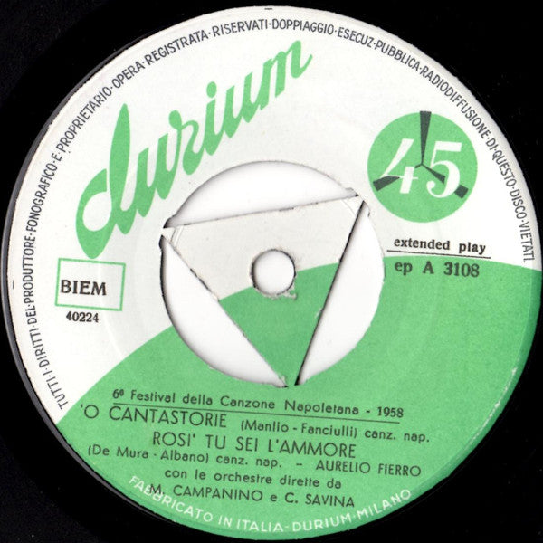 Aurelio Fierro – VI° Festival Della Canzone Napoletana N. 2 (7", Italy - 1958)