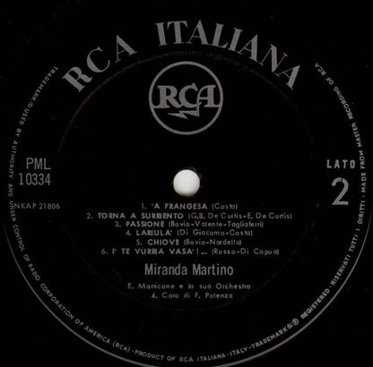 Miranda Martino – Napoli (LP, Album, Italy - 1963)
