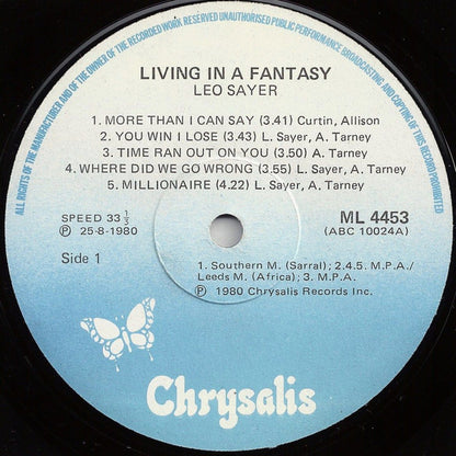 Leo Sayer – Living In A Fantasy (LP, Album, South Africa - 1980)