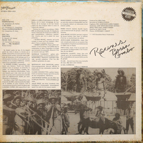 Bossa Combo – Racines (LP, Album, US - 1979)