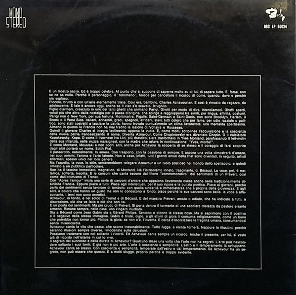 Charles Aznavour – Quando La Canzone È Arte - Buon Anniversario Aznavour... L'Amore (LP, Compilation, Italy - 1971)