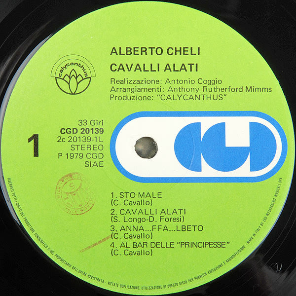 Alberto Cheli – Cavalli Alati (LP, Album, Italy - 1979)