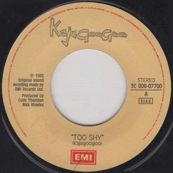 Kajagoogoo – Too Shy (7", Italy - 1983)