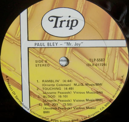 Paul Bley – Mr. Joy 1968 (LP, Album, Reissue, US - 1975)