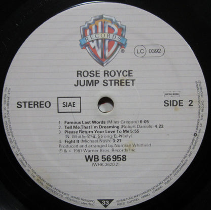 Rose Royce – Jump Street (LP, Album, Italy - 1981)