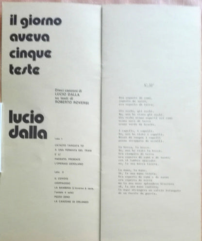 Lucio Dalla – Il Giorno Aveva Cinque Teste (LP, Album, Italy - 1973)