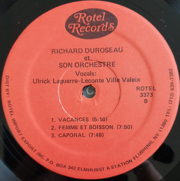 Richard Duroseau Et Son Orchestre – Compas Jupiter (LP, US - 1977)