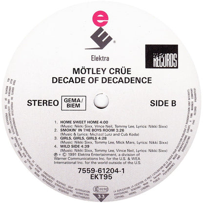 Mötley Crüe – Decade Of Decadence '81-'91 (LP, Compilation, Europe - 1991)