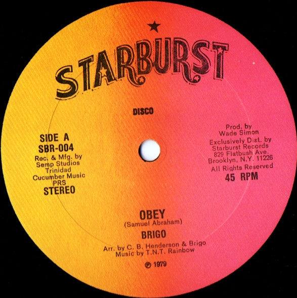 Brigo – Obey (12", US - 1979)