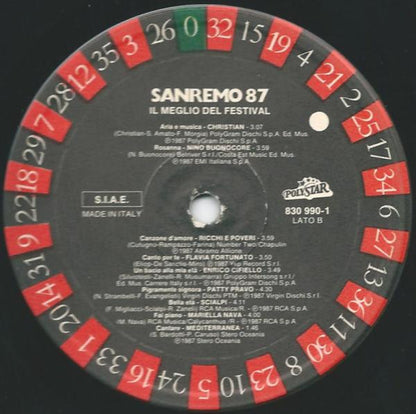 Various – Sanremo '87- Il Meglio Del Festival (LP, Compilation, Italy - 1987)