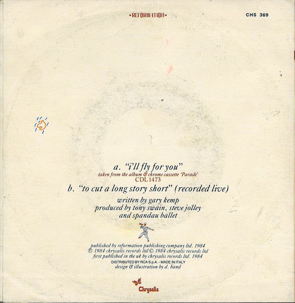 Spandau Ballet – I'll Fly For You (7", Italy - 1985)