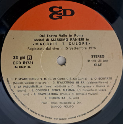 Massimo Ranieri – Macchie 'E Culore (LP, Album, Italy - 1976)