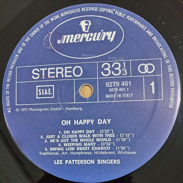 Lee Patterson Singers – Oh Happy Day (LP, Album, Reissue, Italy)