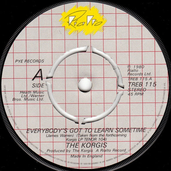 The Korgis – Everybody's Got To Learn Sometime (7", Europe - 1980)