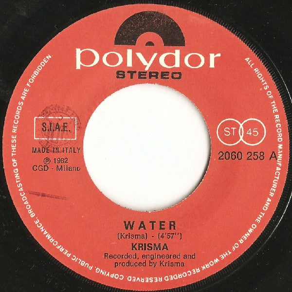 Krisma – Water (7", Italy - 1982)