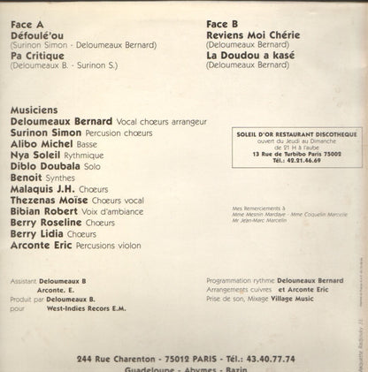 Bernard Deloumeaux, Simon Surinon – Défoulé' Ou (LP, France)