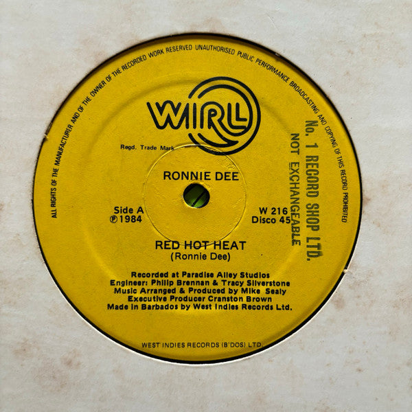 Ronnie Davis (7) – Red Hot Heat (12", Barbados - 1984)