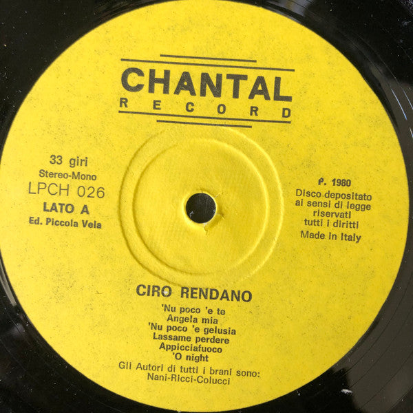 Ciro Rendano – Peccato D'Ammore (LP, Italy - 1980)