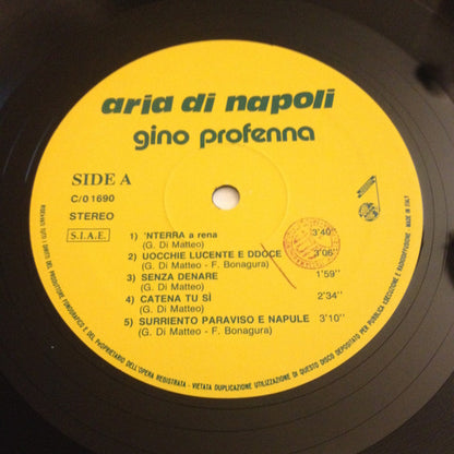 Gino Profenna – Aria Di Napoli (LP, Album, Italy)