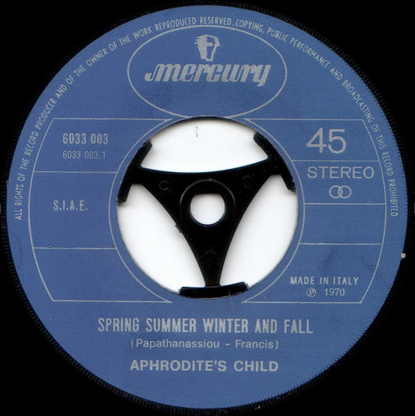 Aphrodite's Child – Spring Summer Winter And Fall (7", Italy - 1970)