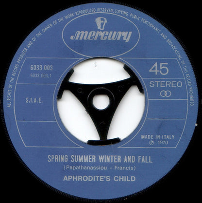 Aphrodite's Child – Spring Summer Winter And Fall (7", Italy - 1970)