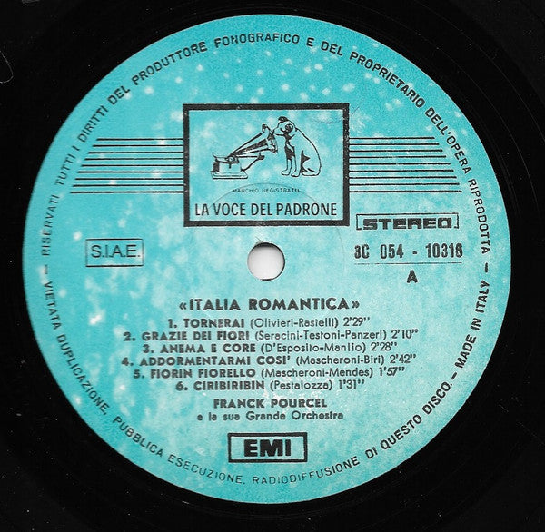 Franck Pourcel Et Son Grand Orchestre – Italia Romantica (LP, Album, Reissue, Italy)