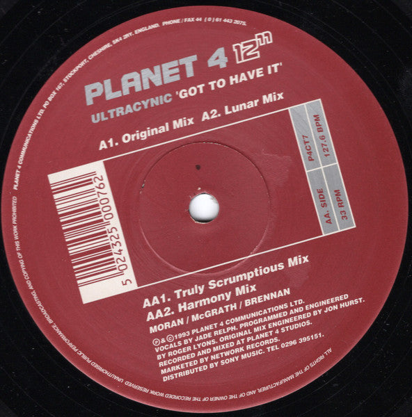 Ultracynic – Got To Have It (12", UK - 1993)