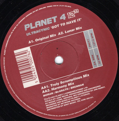 Ultracynic – Got To Have It (12", UK - 1993)