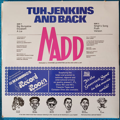 Madd (4) – Tuh Jenkins And Back (LP, Album, Barbados - 1987)