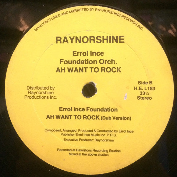 The Errol Ince Orchestra – Ah Want To Rock (12", US)