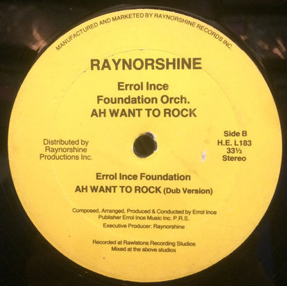 The Errol Ince Orchestra – Ah Want To Rock (12", US)