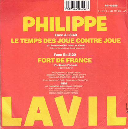 Philippe Lavil – Le Temps Des Joue Contre Joue (7", France - 1985)