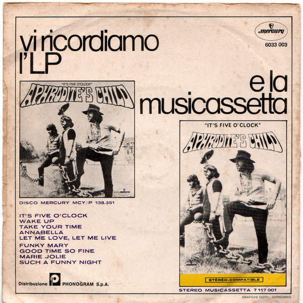 Aphrodite's Child – Spring Summer Winter And Fall (7", Italy - 1970)