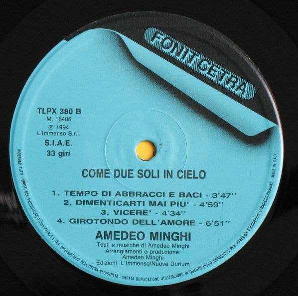 Amedeo Minghi – Come Due Soli In Cielo (LP, Album, Italy - 1994)