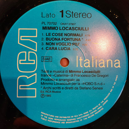 Mimmo Locasciulli – Mimmo Locasciulli (LP, Album, Italy - 1985)