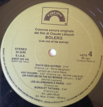 Francis Lai, Michel Legrand – Bolero (Colonna Sonora Originale) (LP, Album, Italy - 1981)