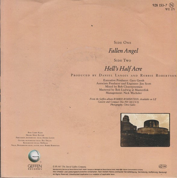Robbie Robertson – Fallen Angel (7", Europe - 1987)