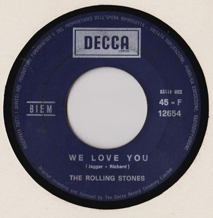 The Rolling Stones – We Love You / Dandelion (7", Italy - 1967)