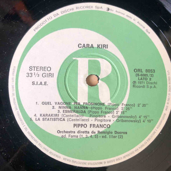 Pippo Franco – Cara Kiri (LP, Album, Reissue, Italy)