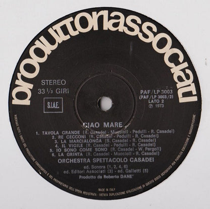 Orchestra Spettacolo Raoul Casadei – Ciao Mare (LP, Album, Italy - 1973)